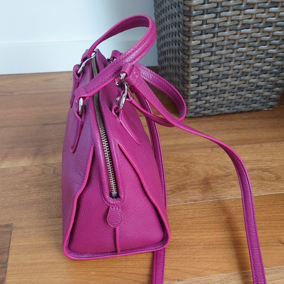 Coach Genuine Leather Purple Crossbody Satchel - Picture 3 of 11